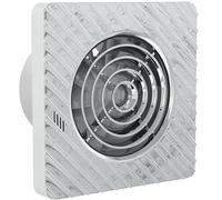 Pebble Grey Chrome Bathroom Extractor Fan with Timer & Humidistat 4”/100mm IP45 Rated - Wave Silent Bathroom Fan Extractor for Ventilation, Exhaust Fans for Kitchen, Wall/Ceiling Mounted Axial Fans