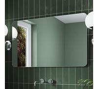 Pebble Grey Chrome Bathroom Mirror 1000x600mm - Jett Rotatable Bathroom Wall Mirror, Aluminium Framed Wall Mounted Vanity Bedroom Mirrors, Rectangular Mirrors for Bedroom, Living Room, and Hallways