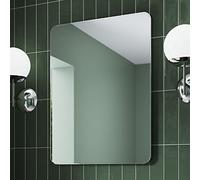 Pebble Grey Chrome Bathroom Mirror 600 x 800 mm - Jett Rotatable Bathroom Wall Mirror, Aluminium Framed Wall Mounted Vanity Mirrors for Bedroom, Rectangular Mirrors for Bedroom, Living Room & Hallways