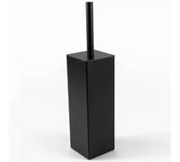 Pebble Grey™ Elemental Toilet Brush & Holder for Bathroom, Square Toilet Cleaner Brush, Anti-Rust, Freestanding, Bathroom Essentials (Matte Black)