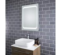 Pebble Grey™ Leila Illuminated LED Bathroom Mirror with Shaver Socket and Heated Demister Mirror Pad | 600 x 800mm | Motion Sensor Switch | IP44 Rated