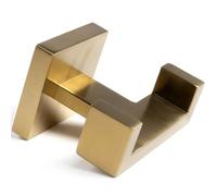 Pebble Grey™ Manhattan Double Towel Hook for Bathroom Towels, Robes, and Dressing Gowns, Wall Mounted with Screws, Industrial Style, Contemporary Design, Anti-Rust, Concealed Fixings (Brushed Brass)