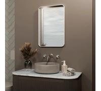 Pebble Grey Mirror 400x600mm IP44 - Jett Slim Rectangular White Frame Design, Stylish Bathroom Mirrors for Wall, Elegant Mirror Wall Accent Over Sink