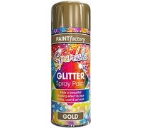 PEBBLE HUG 1 x 200 ml Glitter Gold Spray Paint for Decorative Creative Art Crafts Frames Hobby, Long-Lasting Finish, Interior & Exterior, Wide Range Of Surface Use