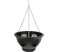 PEBBLE HUG 14 Inch Plastic Hanging Basket Planter for Plants Home Garden Decoration, Round Plastic Self Watering Flowerpot, Flower, And Herb Outdoor Flower Planter for Plants