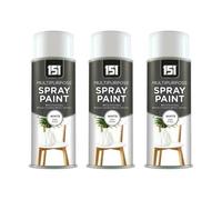 PEBBLE HUG 151 Multi-Purpose White Satin Spray Paint, DIY Projects, Quick-Drying Results, Ideal For Use On Wood, Metal, Plastic, Furniture, Durable Finish, 400ml, (3 Pcs)