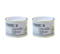 PEBBLE HUG 1x 151 Coatings Metallic Silver Paint, High Visibility, High Build Paint Tin for Wood, Metal Interior & Exterior Surfaces 180 ML (Pack of 2)