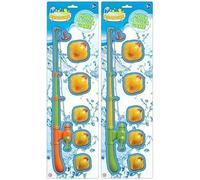 PEBBLE HUG 2Pc Duck Hooking Game for Kids, Hook a Duck Style Bath Toys Age 3+ for Toddlers, Bath Tub Pool Duck Hook Toy for Babies, for Birthday, Pool Parties, Christmas (Set of 2)