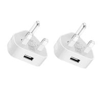 PEBBLE HUG 3 Pin Adaptor, Lightweight and Portable, Efficient Fast Charging, USB Plug Charger, Short Circuit Protection, Smartphones, Tablets, Other USB Devices, Reliable Performance, (2 Pcs)