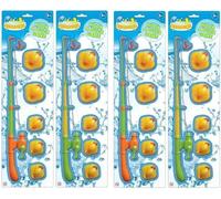 PEBBLE HUG 4Pc Duck Hooking Game Age 3+ for Kids, Hook a Duck Style Bath Toys for Toddlers, Bath Tub Pool Duck Hook Toy for Babies, for Birthday, Pool Parties, Christmas (Set of 4)