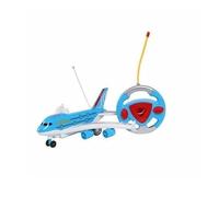 PEBBLE HUG Air Bus Remote Control Airplane Flight Aeroplane Plane Electric RC Kids Toy Gift, High-Speed RC Aeroplane, With Light & Music Runs on Ground (Blue)