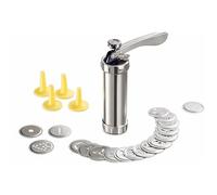 PEBBLE HUG Biscuit Maker Cookie Press, Ergonomic Lever Handle, Rust-Resistant, Effortless One-Hand Operation, Easy to Assemble, Space-Saving, Long-Lasting Performance, Mess-Free Baking