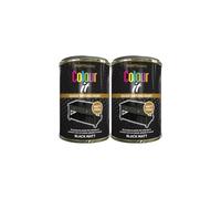 PEBBLE HUG Black Matt Tin Paint, DIY Projects, Quick-Drying Formula, Ideal For Wood, Metal, Glass, Home Renovations, Interior And Exterior Use, Easy to Apply, 300ml, (2 Pcs)