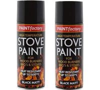 PEBBLE HUG Black Stove Paint, Heat Resistant Coal Black Spray Paint, Matt Black Spray paint for BBQ Grills, Firepits, Excellent Coverage and heat Resistant (400 ML) (Pack of 2)