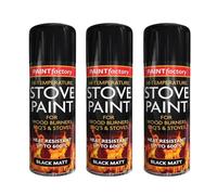 PEBBLE HUG Black Stove Paint, Heat Resistant Coal Black Spray Paint, Matt Black Spray paint for BBQ Grills, Firepits, Excellent Coverage and heat Resistant (400 ML) (Pack of 3)