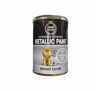 PEBBLE HUG Bright Silver Metallic Paint, DIY Projects, Quick-Drying, Perfect For Home Decor, Art Projects, Wood, Metal, Long-Lasting, Interior & Exterior Use, 300ml, (1 Pcs)