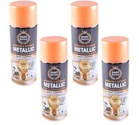 PEBBLE HUG Deep Copper Metallic Spray Paint, Fast-Drying Formula, Automotive Parts, Home Décor, DIY Crafts, Furniture Restoration, Rust Protection, Interior and Exterior Use, 400ml, (4 Pcs)