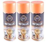 PEBBLE HUG Deep Copper Metallic Spray Paint, Fast-Drying Formula, Automotive Parts, Home Décor, DIY Crafts, Furniture Restoration, Rust Protection, Interior and Exterior Use, 400ml, (3 Pcs)