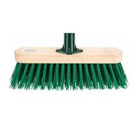 PEBBLE HUG Heavy Duty Wooden Broom Head, Quick and Easy Replacement, Effortless Removal of Dust, Dirt, Mud, Leaves, Stubborn Debris, Indoor and Outdoor Use, 12Inch, (Green)
