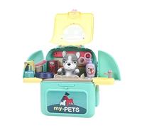 PEBBLE HUG Kids Pet Space Bag Playhouse Set - Unleash Creativity With Dog And Cat Grooming Kit, Backpack & Pretend Play Toys, The For Children (Blue)