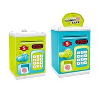 PEBBLE HUG Mini Piggy Banks, Fingerprint, Four-Digit Password Protection, Sound & Light, Imaginative Play, Lightweight & Compact, Money-Saving, Random Colour