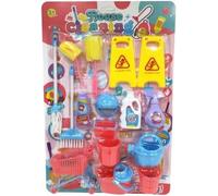 PEBBLE HUG Mini Pretend Play Cleaning Set for Kids, Mini Cleaning Tools, Cleaning Adventures, Educational Toys for Kids, Broom, Mop, Brush, Trash Can, Bucket