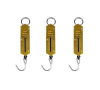 PEBBLE HUG Pocket Spring Balance Luggage Scale 25 kg Weight Measuring Fishing Luggage, Golden Mechanical Balance with Hook for Home, School, Classroom, Kitchen Use (Pack of 3)