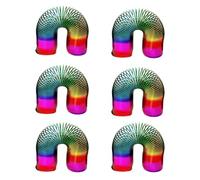PEBBLE HUG Rainbow Magic Spring Coil, Stretching Bouncing Slinky Spring Funny Toy for Kids, Multicolour Magic Spring, Vintage Style Toys Combo For Kids (6X15cm)