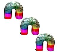 PEBBLE HUG Rainbow Magic Spring Coil, Stretching Bouncing Slinky Spring Funny Toy for Kids, Multicolour Magic Spring, Vintage Style Toys Combo For Kids (3X15cm)
