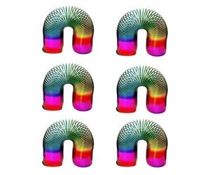 PEBBLE HUG Rainbow Magic Spring Coil, Stretching Bouncing Slinky Spring Funny Toy for Kids, Multicolour Magic Spring, Vintage Style Toys Combo For Kids (6X15cm)