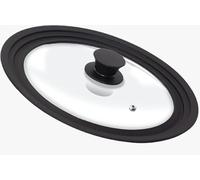 PEBBLE HUG Silicone Universal Lid For Pots, Pans, And Skillets, Replacement Frying Pan Cover, Universal Glass Lid with Heat Resistant Silicone Rim And Tempered Glass (20-24cm)