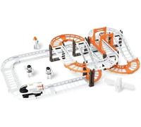 PEBBLE HUG Space Adventure Train Track Playset for Kids, Educational Building Toy, Battery-Operated, Railway Set with Astronaut Figures, Rocket, Satellite & Bridge Tracks
