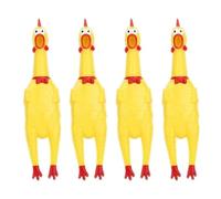PEBBLE HUG Squeeze Chicken Toy, Endless Squeezable Fun, Stress Relief, Loud Squawk Sound, Eye-Catching Design, Perfect for Kids, Adults, Pranks, Party Favors, Pet Training Play Toy, (4 Pcs)