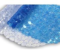 Pebble Mildew Resistant Shower Mat 53cm x 53cm (Translucent Blue)