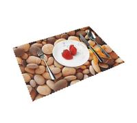 Pebble Placemats Set Of 4,Waterproof,Wipe Clean,Heat Resistant,Anti Slip Dining Table Place Mats,18" X 12"