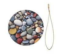 Pebble Stone Christmas Ceramic Circular Pendant Is An Excellent Addition To Your Holiday Decoration