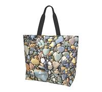 Pebble Stone Coconut Beach Sunset Hammock Tote Bag for Women Ladies Handbags Shoulder Bags For Work Beach Travel Shopping