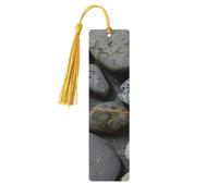 Pebble Stone Pattern Print Wooden Bookmarks with Tassel, Book Mark for Book Lovers Page Markers Reading Gifts