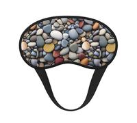 Pebble Stone Premium Eye Mask â€“ Soft Satin Sleep Mask with Full-Print Front Design, 100% Polyester Shade Eye Cover for Travel, Meditation, Yoga & Night Rest