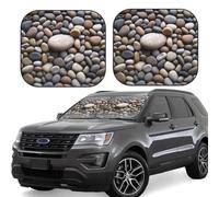 Pebble Stone Print Car Sun Shade Windshield 2-Piece Foldable Front Windshield Sun Visor Sunshade for Car Windshield, L