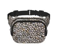 Pebble Stone Print Men and Women Square Double Layer Waist Bag Workout Crossbody Travel Waist Bag, Black, One Size