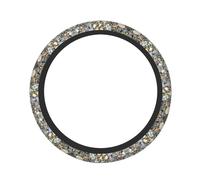 Pebble Stone Print Steering Wheel Cover Non-Slip Heat Insulation Protection Car Interior Accessory