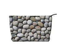 Pebble Stone Printed Corduroy Makeup Bag for Travel & Daily Use, Stylish Pouch Purse Case Cosmetic Bags Organizer for Women