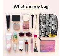 Pebble Stone - Themed Makeup Bag - Waterproof Hemp Cosmetic Pouch for Travel, Daily Use & Gifts (9.5x6.7x2in)