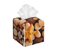 Pebble Tissue Box Cover Square, Tissue Box Cover Holder Square Tissue Cube Cover Pu Leather