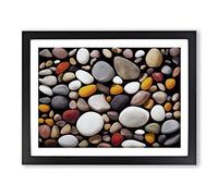 Pebbles By The River Vol.4 Framed Print | A4 Black Framed Wall Art | Ready to Hang | Modern Landscape Picture | Living Room Bedroom Lounge Office