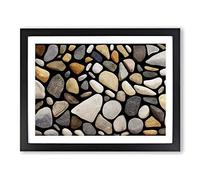 Pebbles By The River Vol.5 Framed Print | A2 Black Framed Wall Art | Ready to Hang | Modern Landscape Picture | Living Room Bedroom Lounge Office