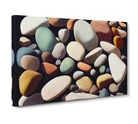 Pebbles By The River Vol.6 Canvas Print | Gallery Wrapped 30mm Frame Wall Art | 30x20 inches | Ready to Hang | Contemporary Landscape Picture | Living Room Bedroom Lounge Office