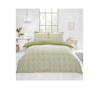Pebbles Geo Blue or Green Bedding Duvet Quilt Cover Set Single Double King Size Soft Microfibre Non-iron 180TC Reversible (Green, King (U.K. Standard))