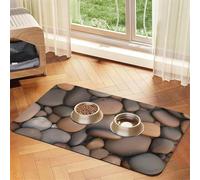 Pebbles in the beach Pet Absorbent Leather Placemat 40x60cm Beautiful Design Cat and Dog Bowl Mat Portable Storage